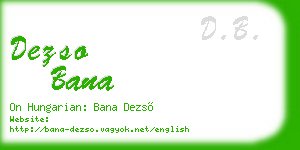 dezso bana business card